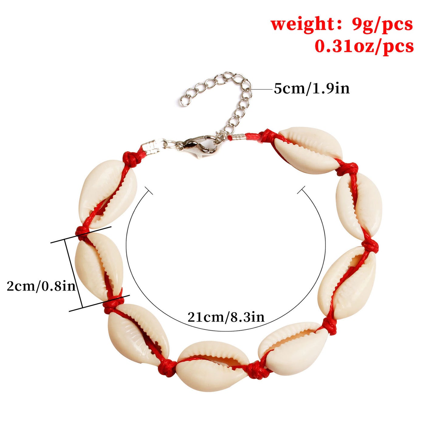 Fashion Beach Anklet Women Handwoven Shell Anklet Hawaiian Style Summer Accessory