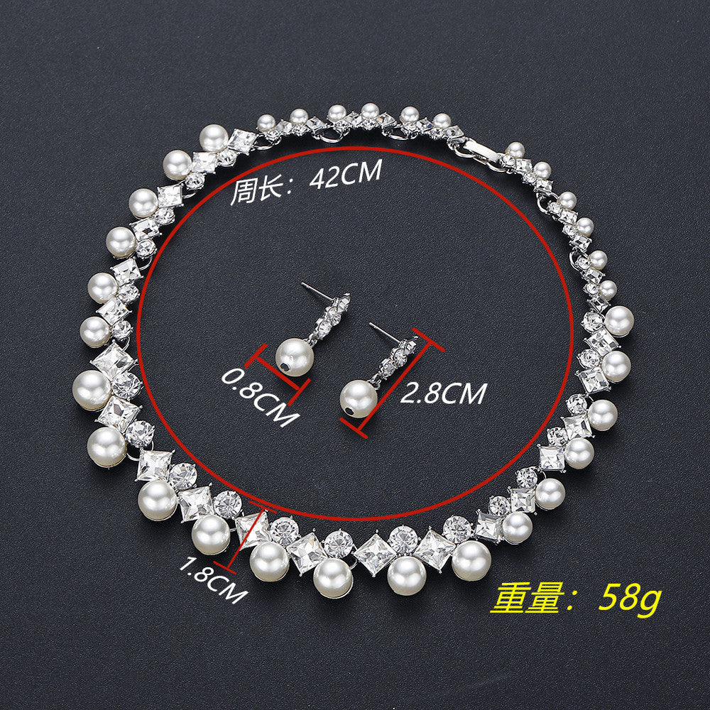 Floral Alloy Plated Wedding Necklace and Earrings Set for Women