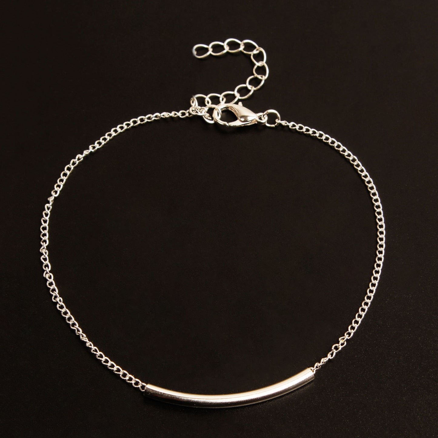 Minimalist Western Style Alloy Tubular Anklet for Women Fashion Beach Anklet Trendy Summer Foot Jewelry