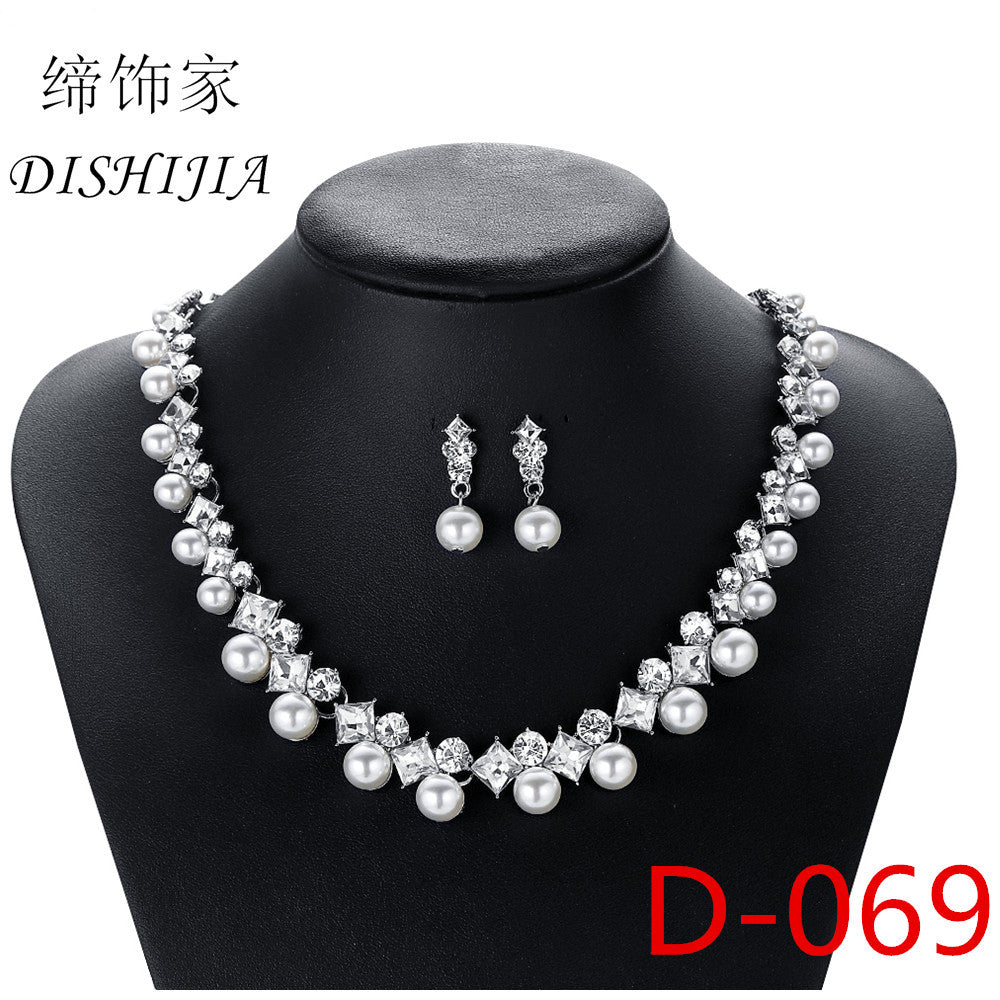 Floral Alloy Plated Wedding Necklace and Earrings Set for Women