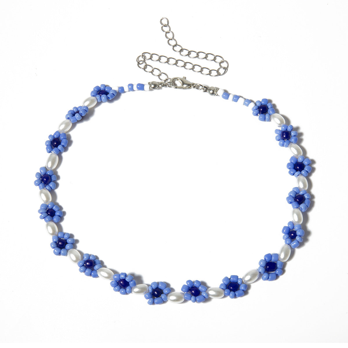 Minimalist Sweet Geometric Pearl Beaded Ball Chain Necklace for Women