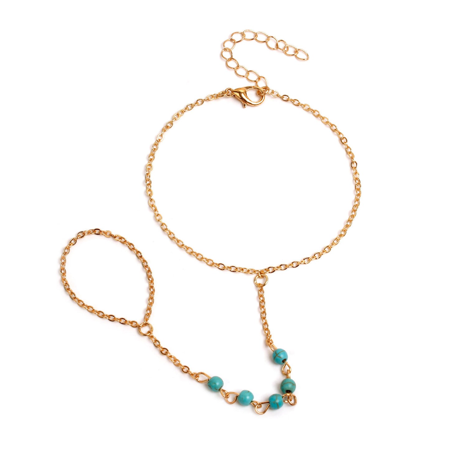 Pulsera de Cuentas Turquesa Geométrica Minimalista para Mujer Joyería de Moda Hecha a Mano