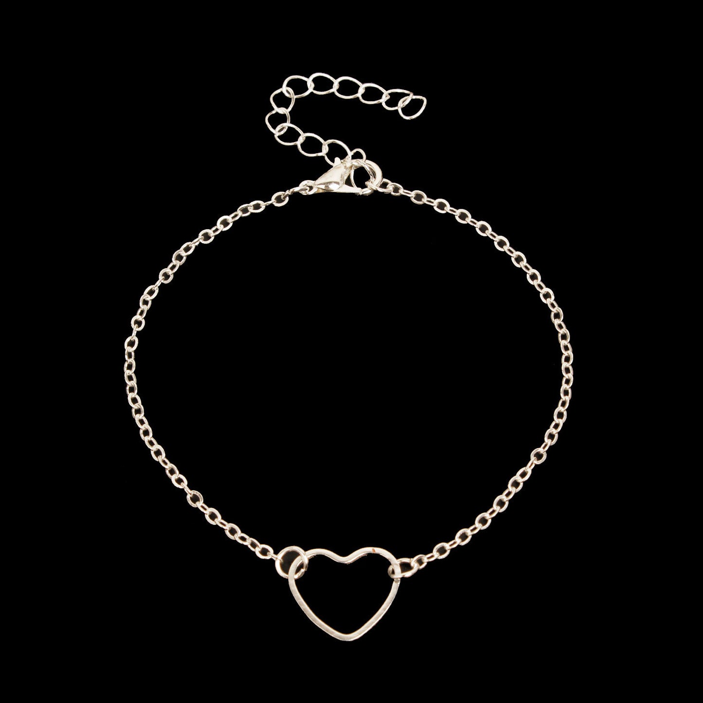 Pulsera de aleación con forma de corazón minimalista para mujer, joyería de moda