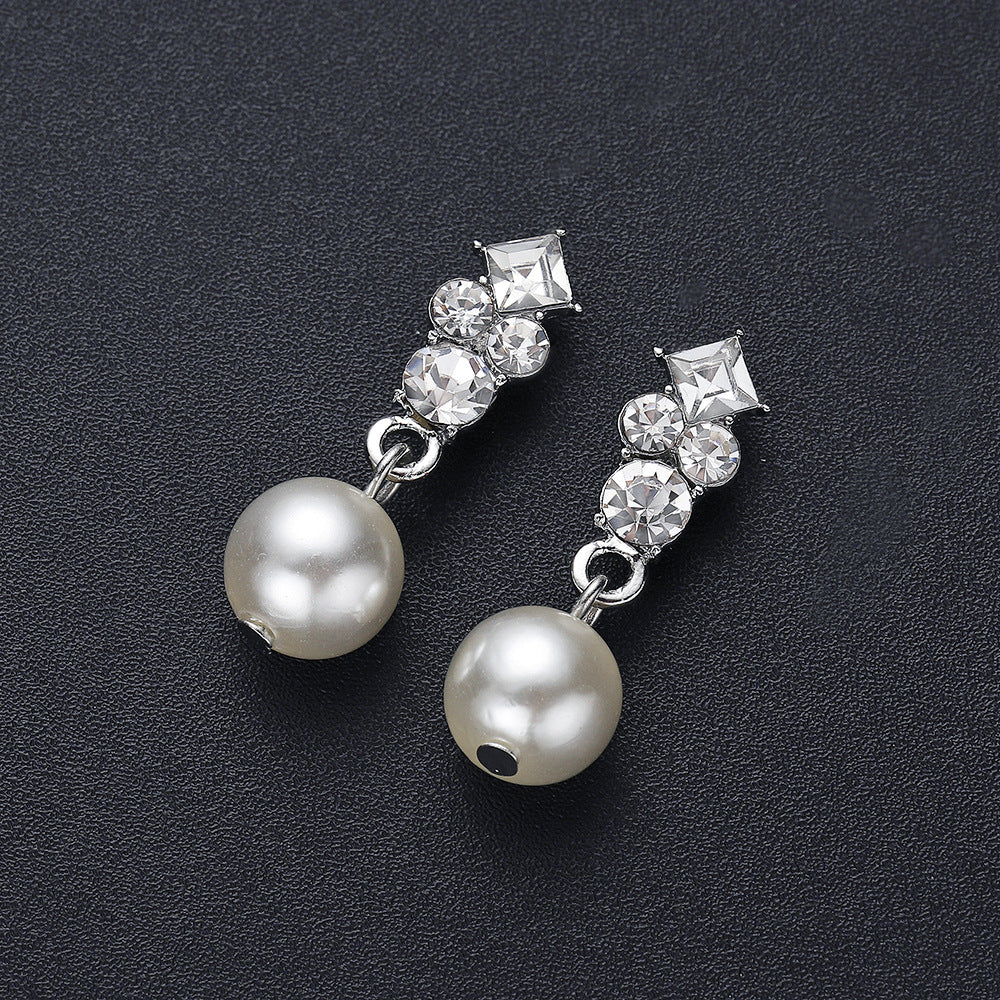 Floral Alloy Plated Wedding Necklace and Earrings Set for Women