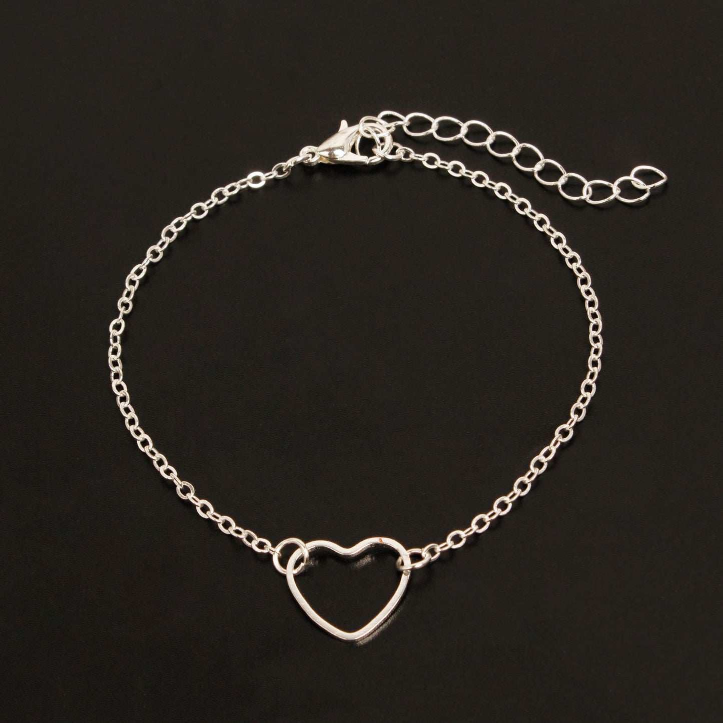 Pulsera de aleación con forma de corazón minimalista para mujer, joyería de moda