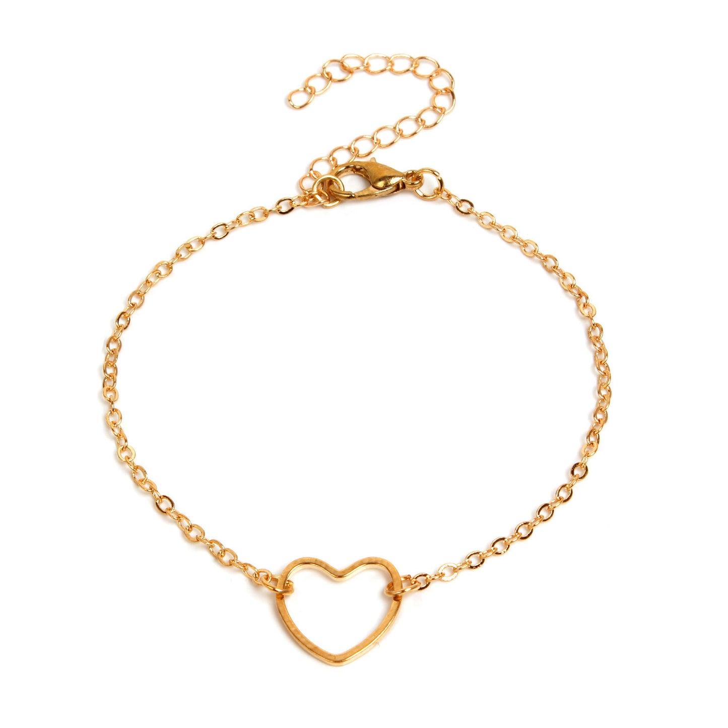 Pulsera de aleación con forma de corazón minimalista para mujer, joyería de moda