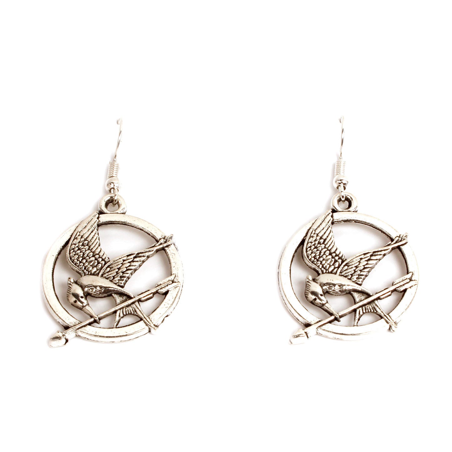 Mockingjay Earrings Plated Metal Geometric Bird Design for Women