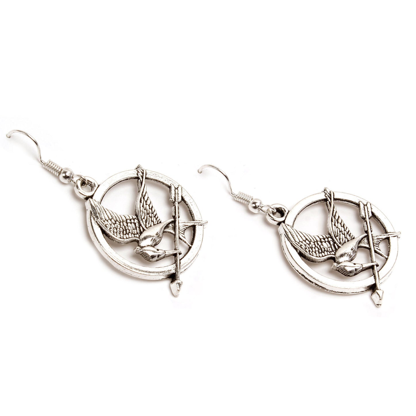 Mockingjay Earrings Plated Metal Geometric Bird Design for Women