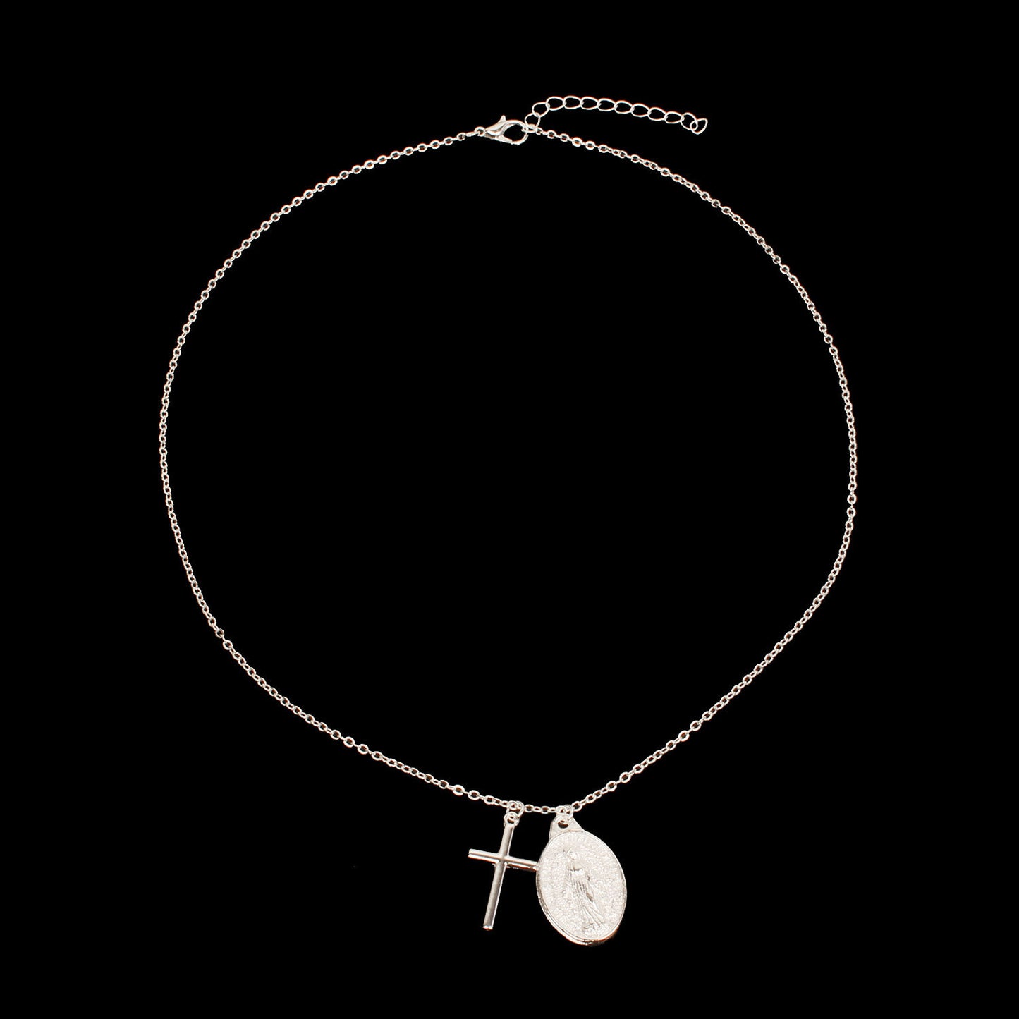 Women's Alloy Plated Cross Necklace Pendant Clavicle Chain