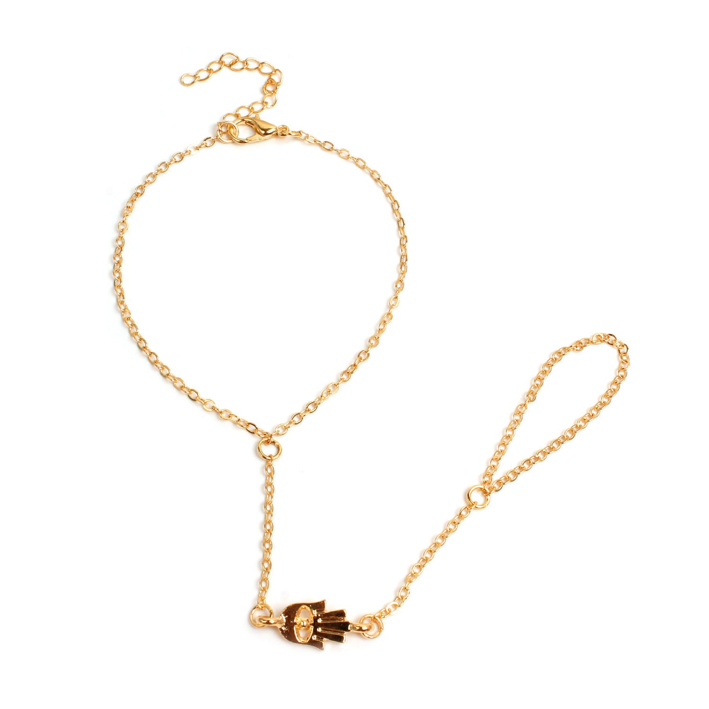 Minimalist Fatima Hand Bracelet for Women Geometric Faith Jewelry Hand Chain Fashion Accessory