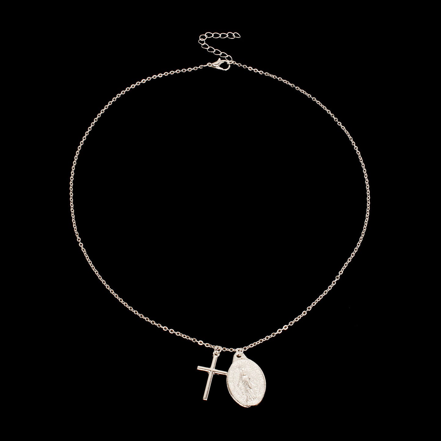 Women's Alloy Plated Cross Necklace Pendant Clavicle Chain