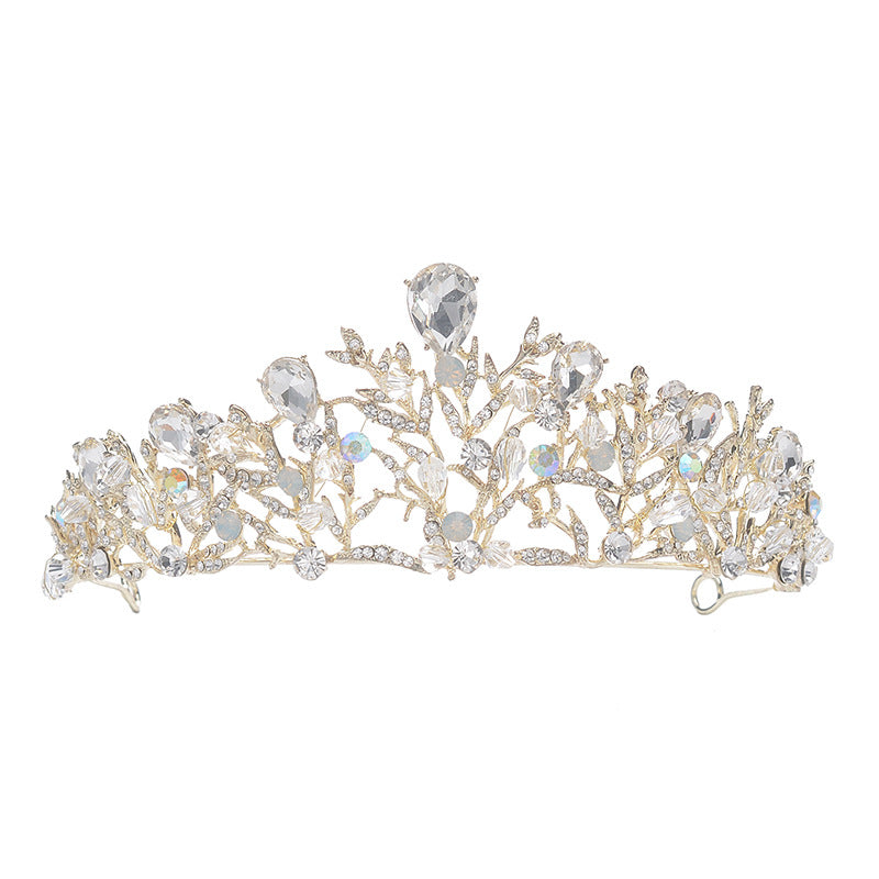 Cerchietto con corona a strass in lega vegetale a scacchi