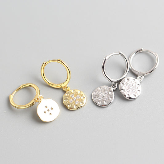 Lujosos Pendientes de Plata de Ley 925 con Incrustaciones de Estrellas y Diamantes de Imitación para Mujer