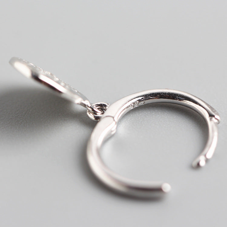 Orecchini da donna di lusso in argento sterling 925 con intarsio a stella e strass