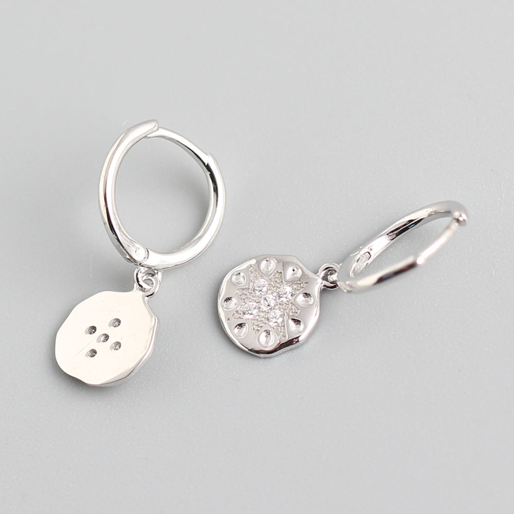 Orecchini da donna di lusso in argento sterling 925 con intarsio a stella e strass