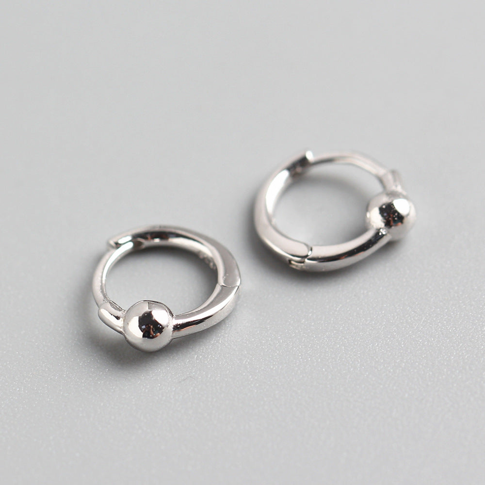 Minimalist 925 Sterling Silver Round Plated Hoop Earring for Women