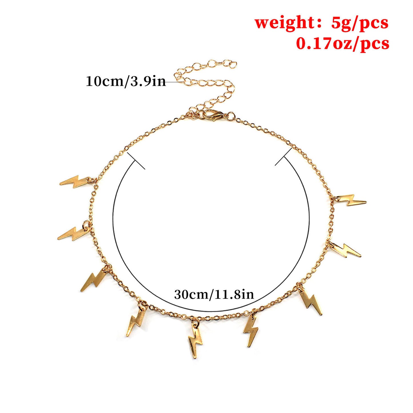 Lightning Pendant Necklace for Women Alloy Geometric Cross Chain Minimalist Fashion Necklace