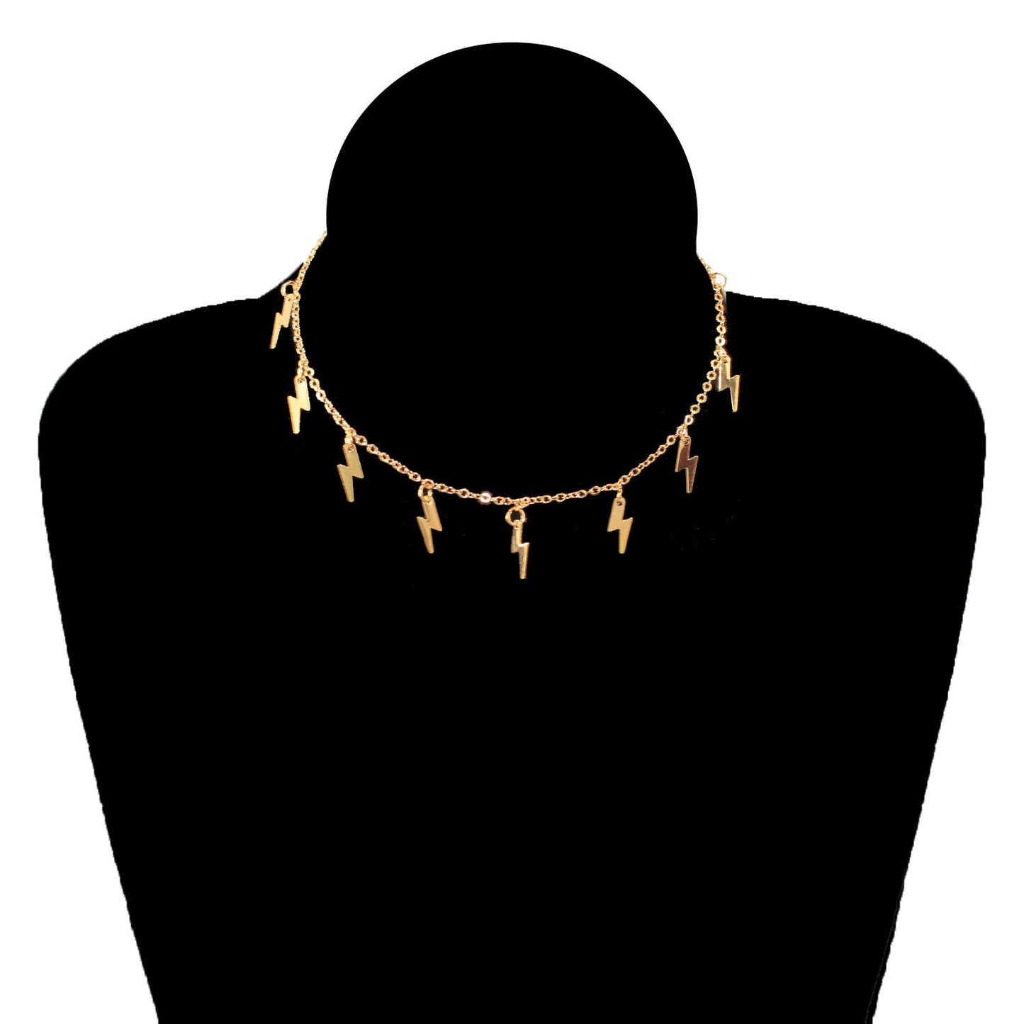 Lightning Pendant Necklace for Women Alloy Geometric Cross Chain Minimalist Fashion Necklace