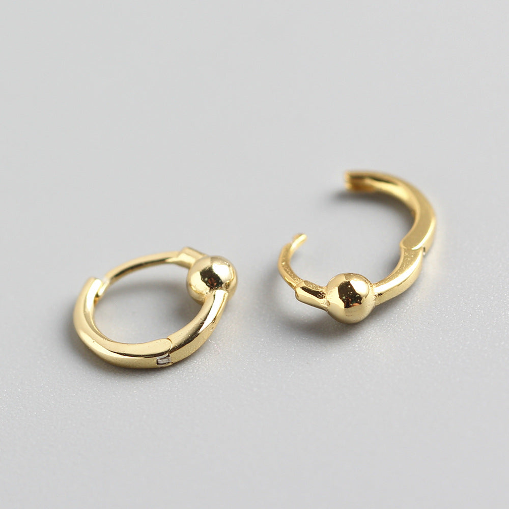Minimalist 925 Sterling Silver Round Plated Hoop Earring for Women