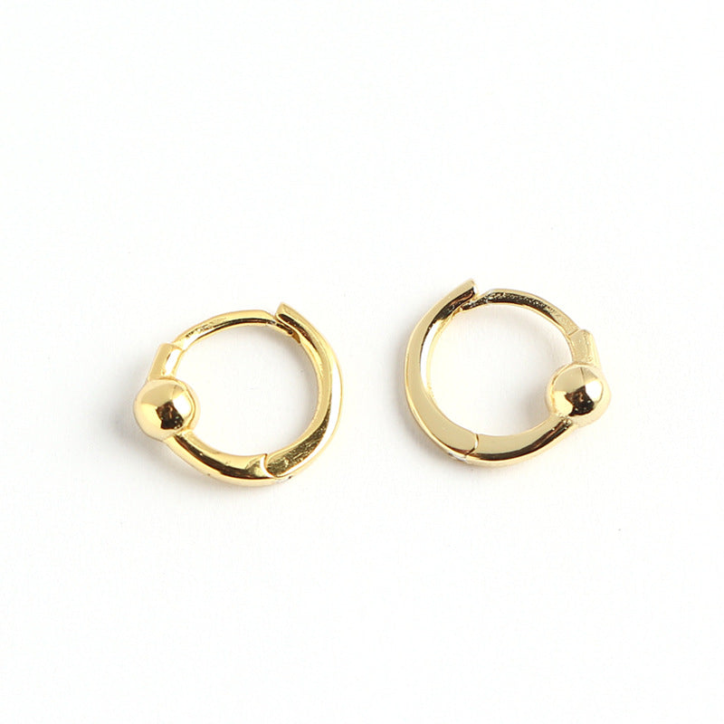 Minimalist 925 Sterling Silver Round Plated Hoop Earring for Women