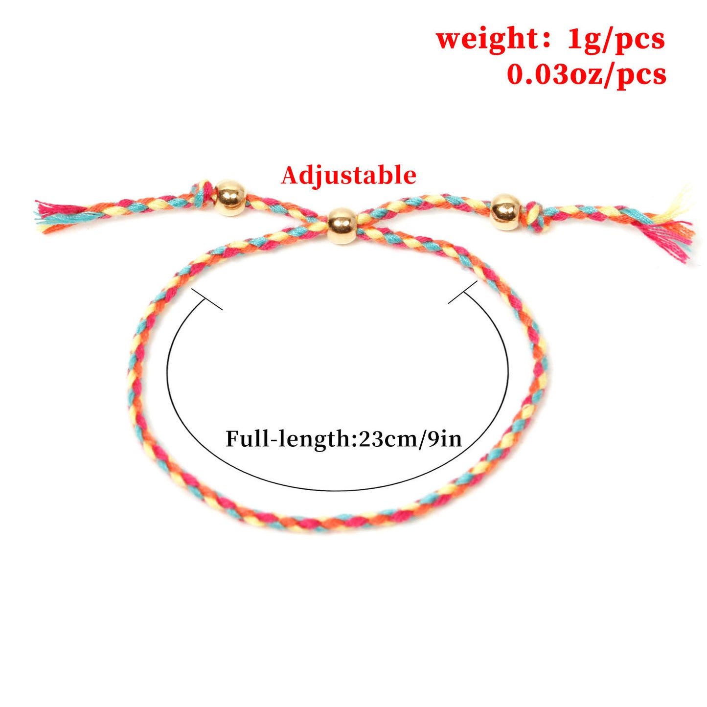 Pulsera de hilo trenzado colorida, hecha a mano, estilo geométrico, para mujer con opción de logo personalizado