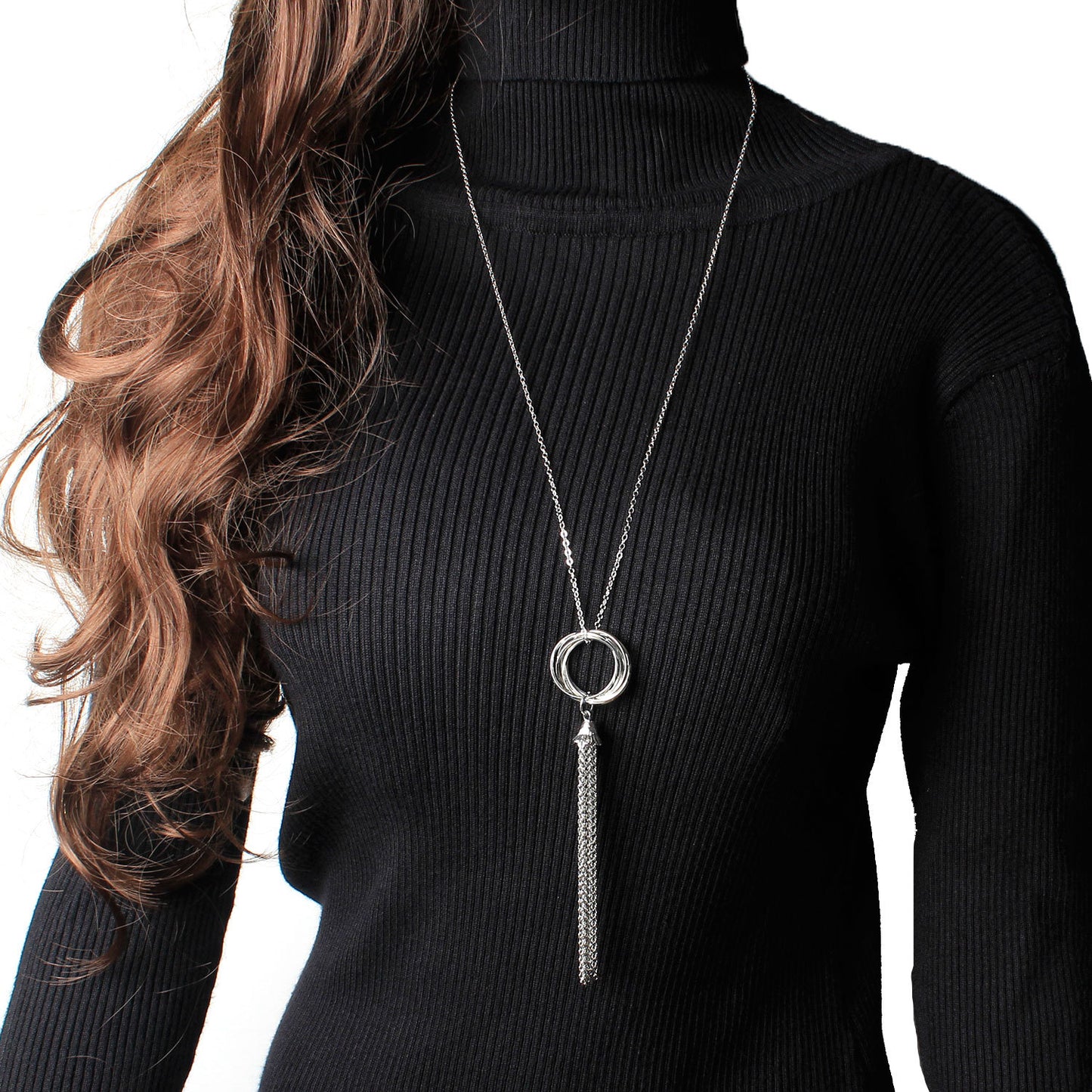 Geometric Bohemian Vintage Alloy Cross Chain Necklace for Women with Tassel