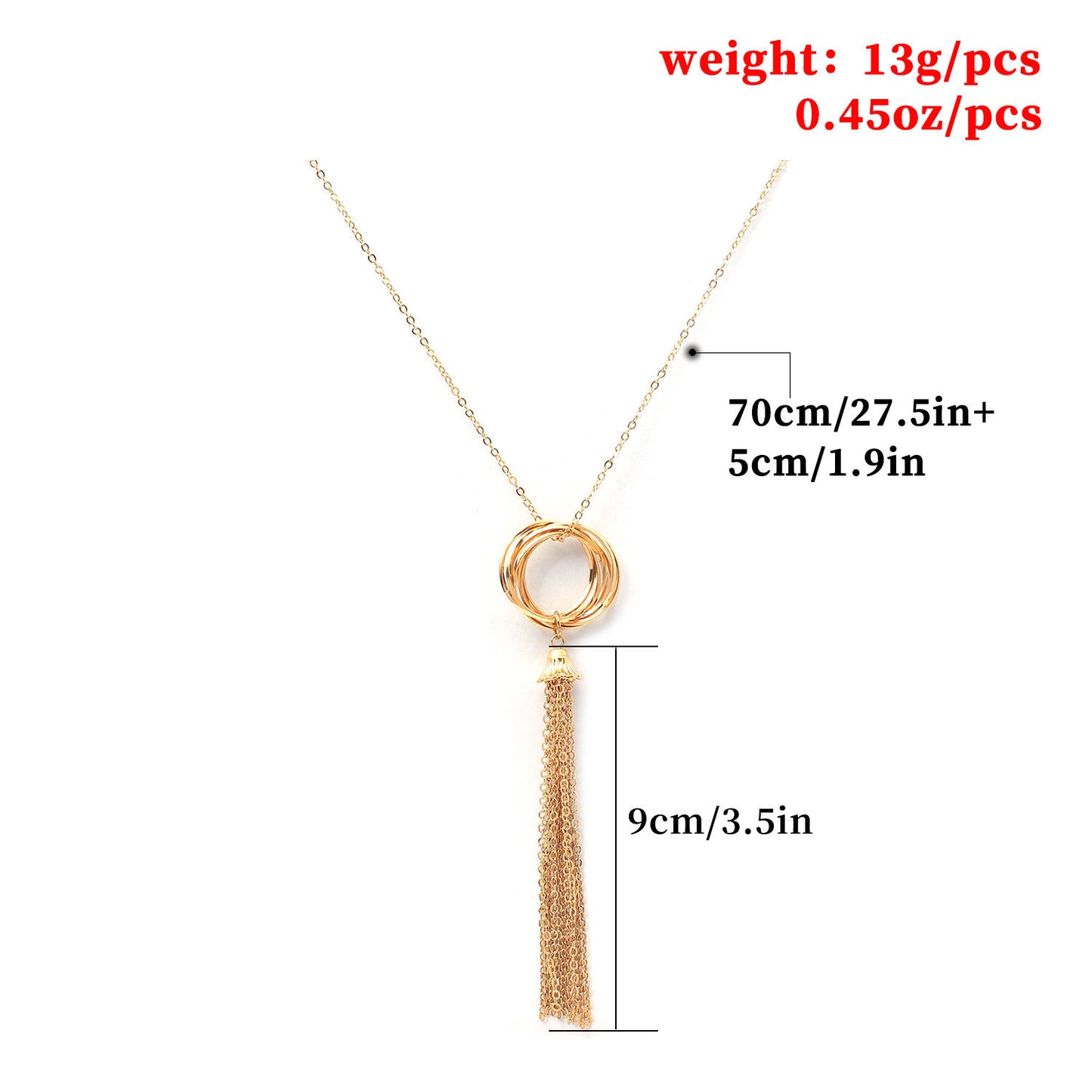 Geometric Bohemian Vintage Alloy Cross Chain Necklace for Women with Tassel
