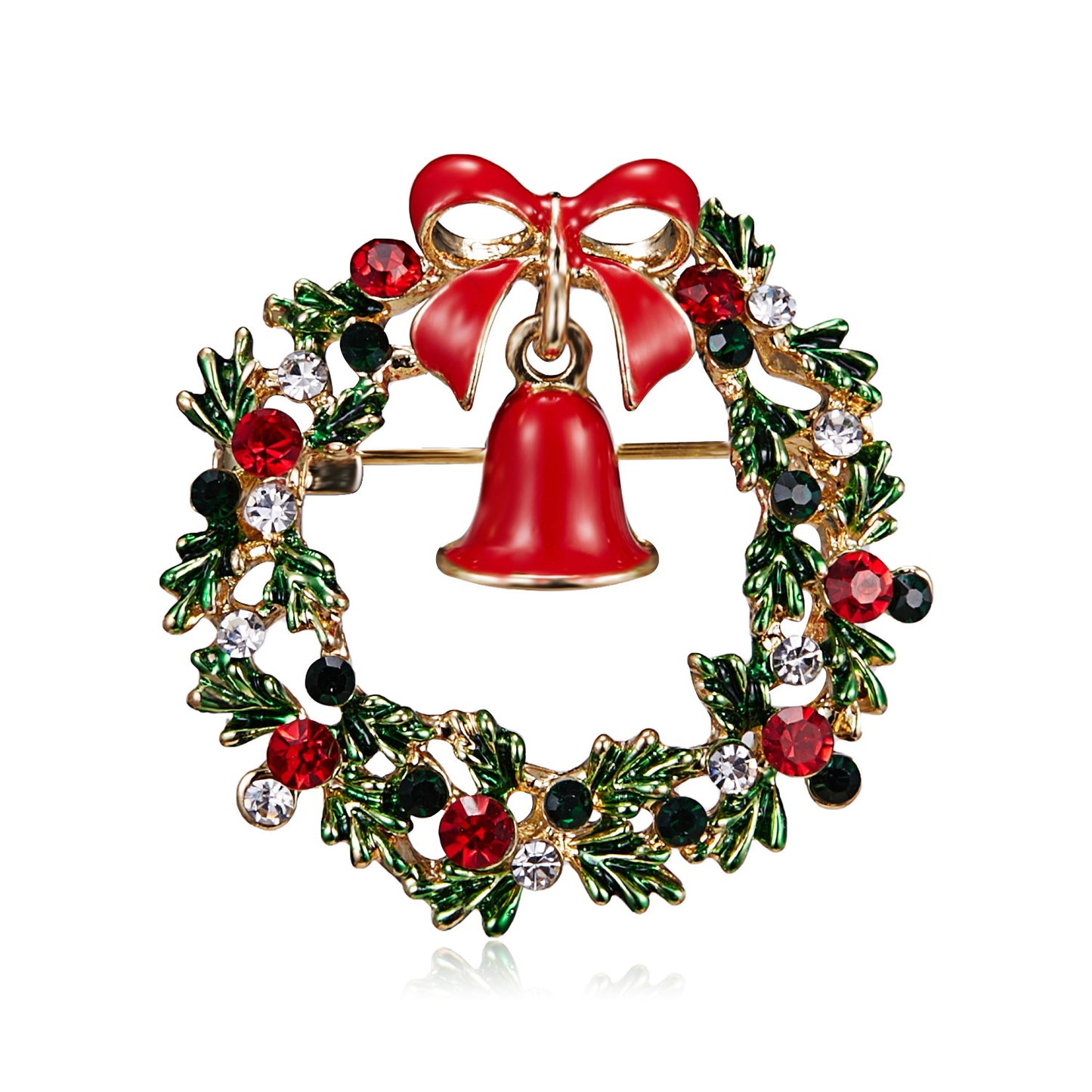 Fashionable Snowflake-Shaped Alloy Brooch with Rhinestone Inlay and Bow Detail for Women and Men