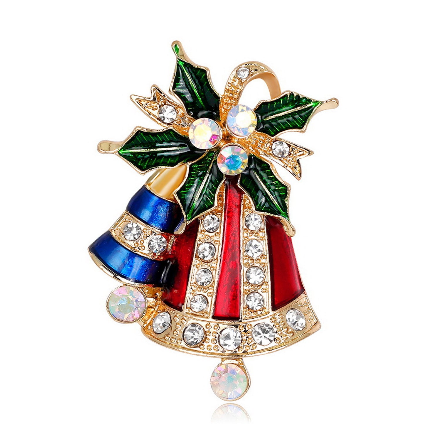 Fashionable Snowflake-Shaped Alloy Brooch with Rhinestone Inlay and Bow Detail for Women and Men