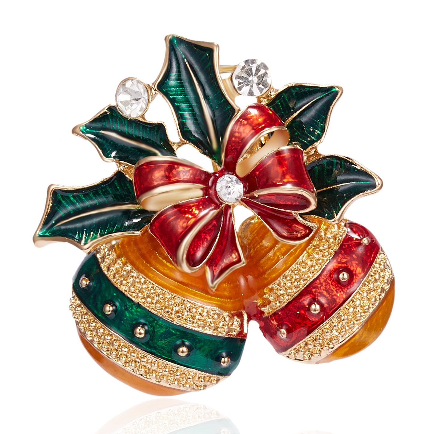 Fashionable Snowflake-Shaped Alloy Brooch with Rhinestone Inlay and Bow Detail for Women and Men