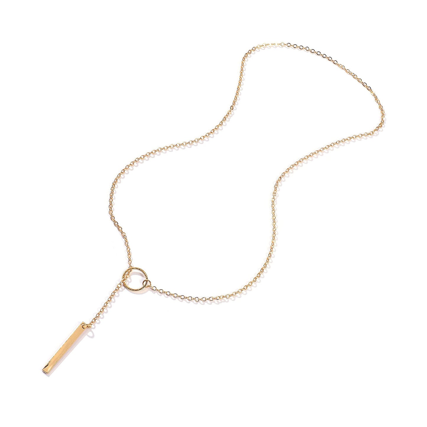 Minimalist Contemporary Metal Ring Short Necklace for Women Clavicle Chain Alloy Pendant Jewelry