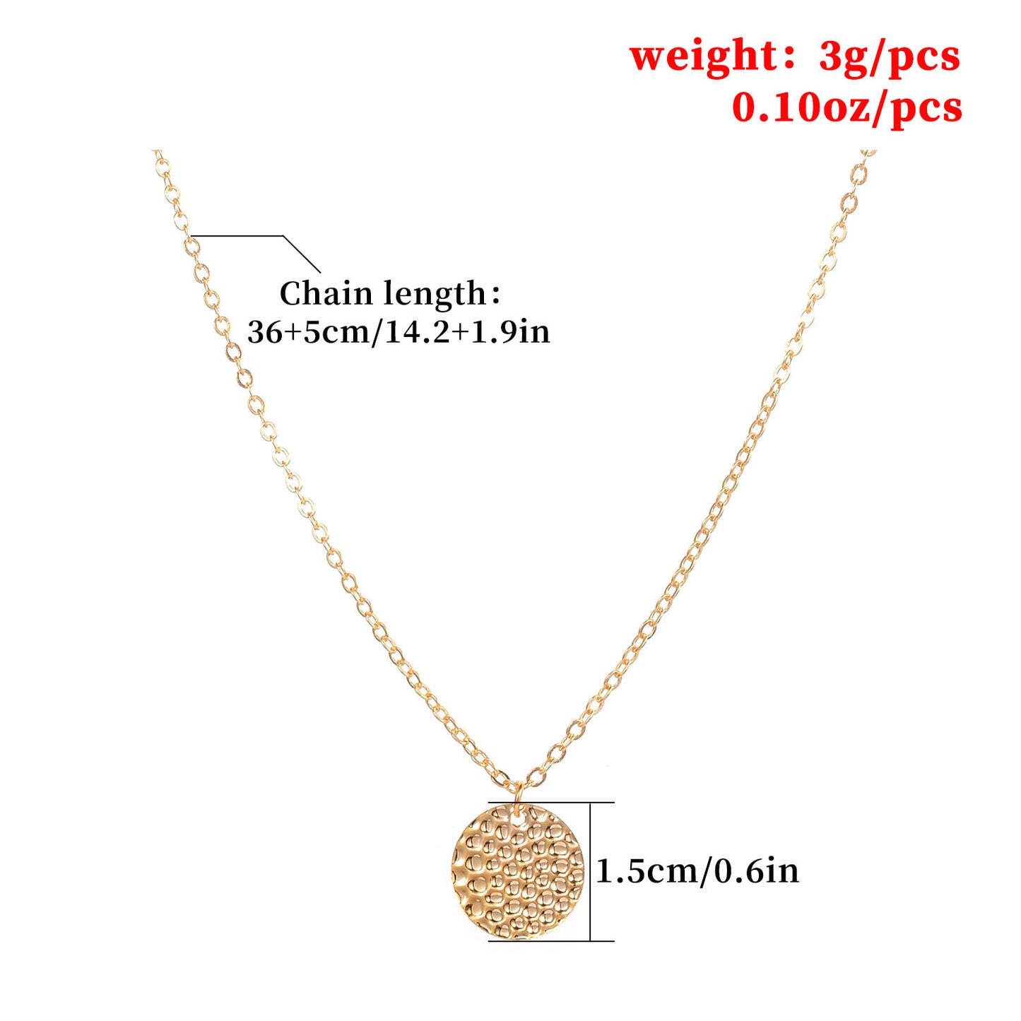 Minimalist Fashion Etched Geometric Alloy Pendant Necklace