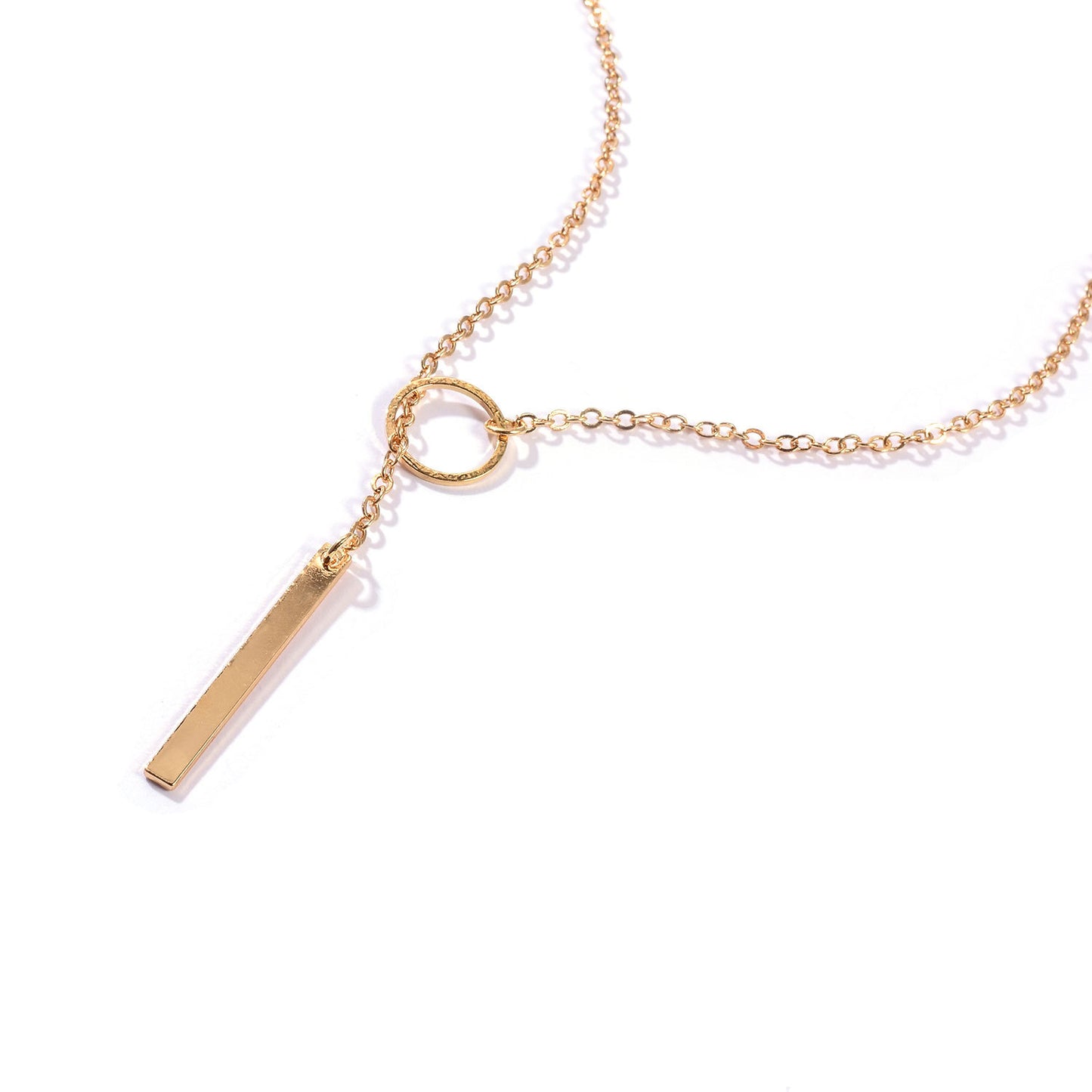 Minimalist Contemporary Metal Ring Short Necklace for Women Clavicle Chain Alloy Pendant Jewelry