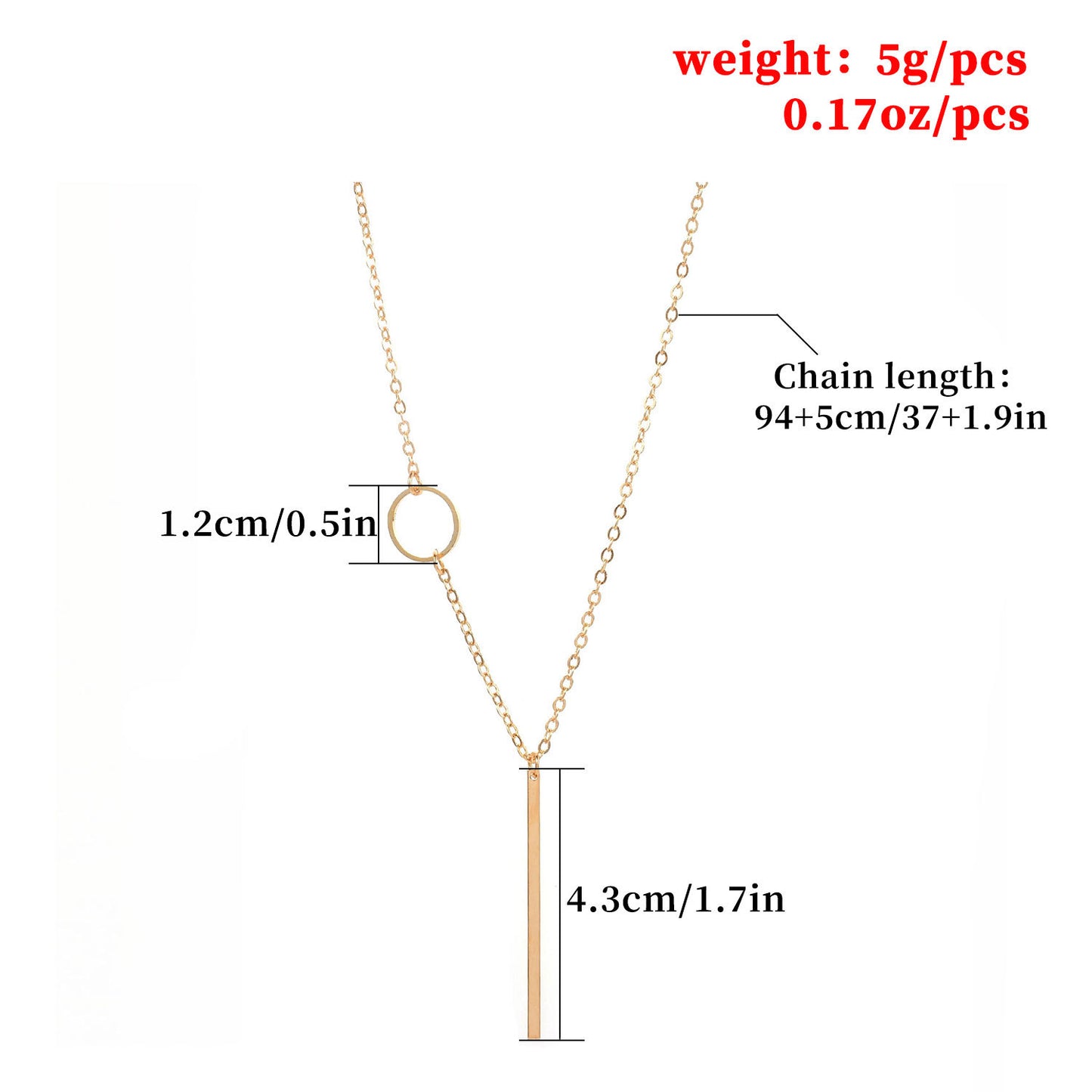 Minimalist Fashion Double Layer Circle Pendant Necklace for Women Alloy Cross Chain Adjustable Length