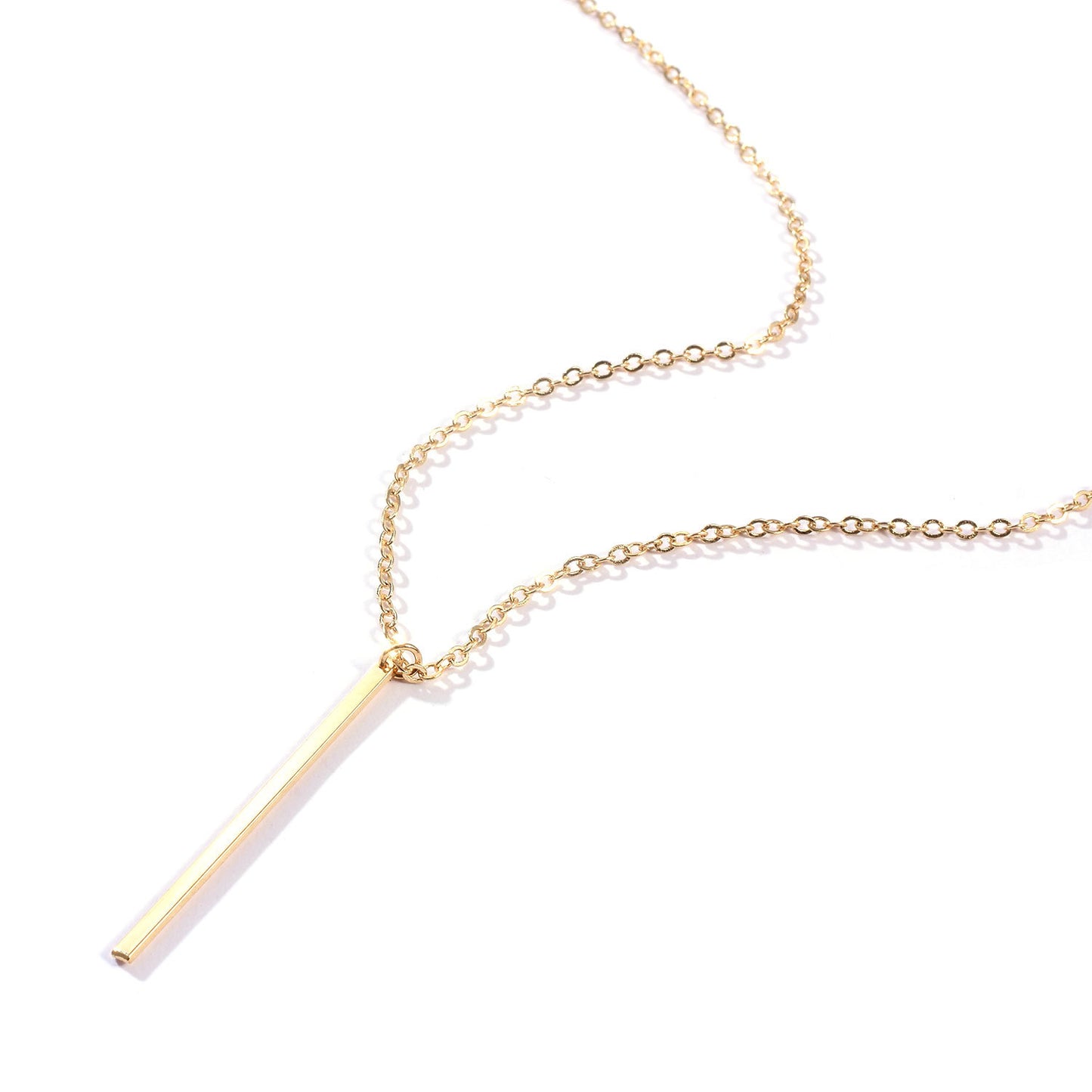 Minimalist Fashion Double Layer Circle Pendant Necklace for Women Alloy Cross Chain Adjustable Length