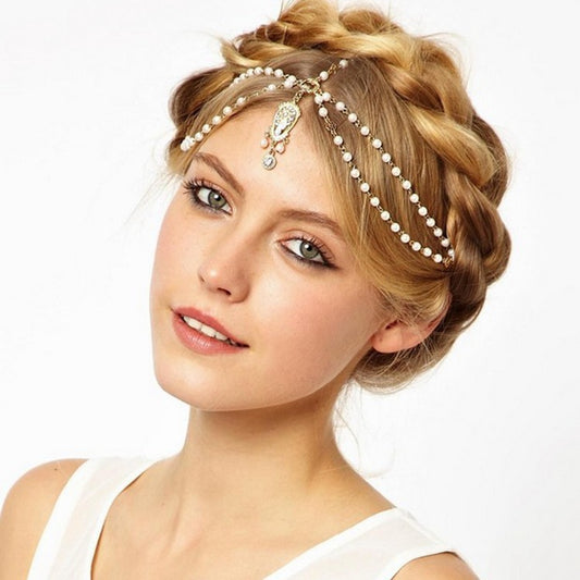 Diadema bohemia de diamantes de imitación para mujer, accesorio geométrico de aleación para el pelo