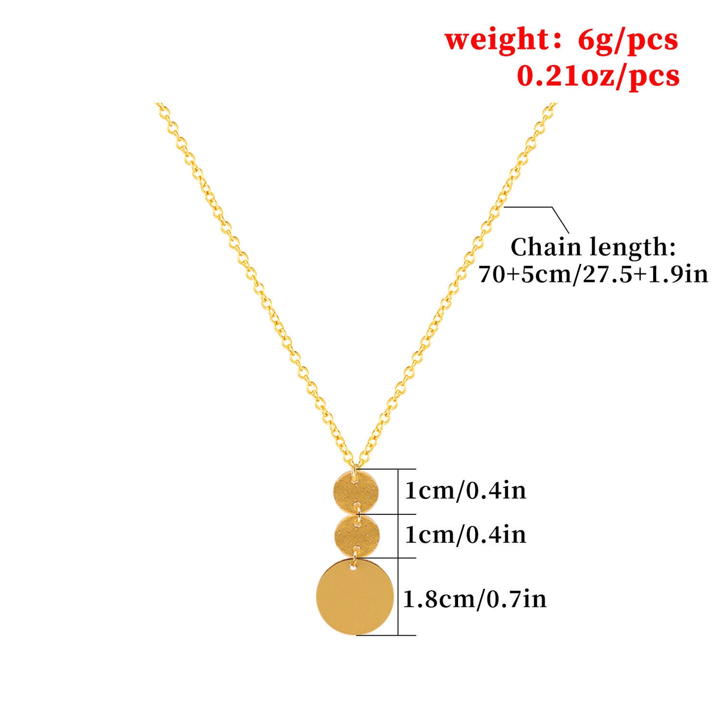 Round Geometric Alloy Plated Cross Chain Necklace for Women