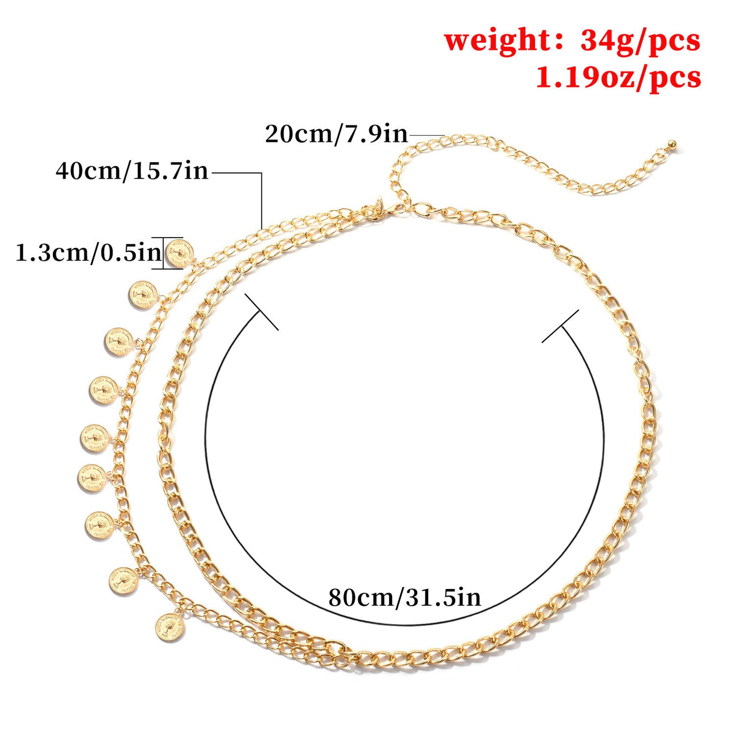 Punk Vintage Queen Head Silhouette Body Chain for Women Metal Waist Chain