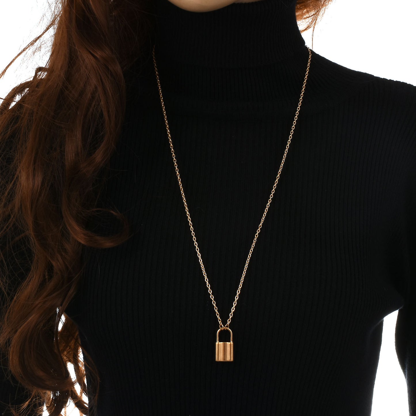 Collana da donna con ciondolo geometrico a lucchetto, lega, catena a croce, smalto vintage, collana da ufficio