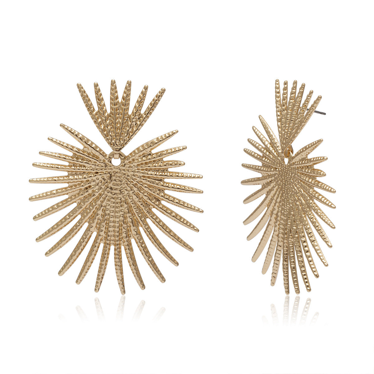 Pendientes geométricos de corazón minimalistas vintage para mujer de metal chapado