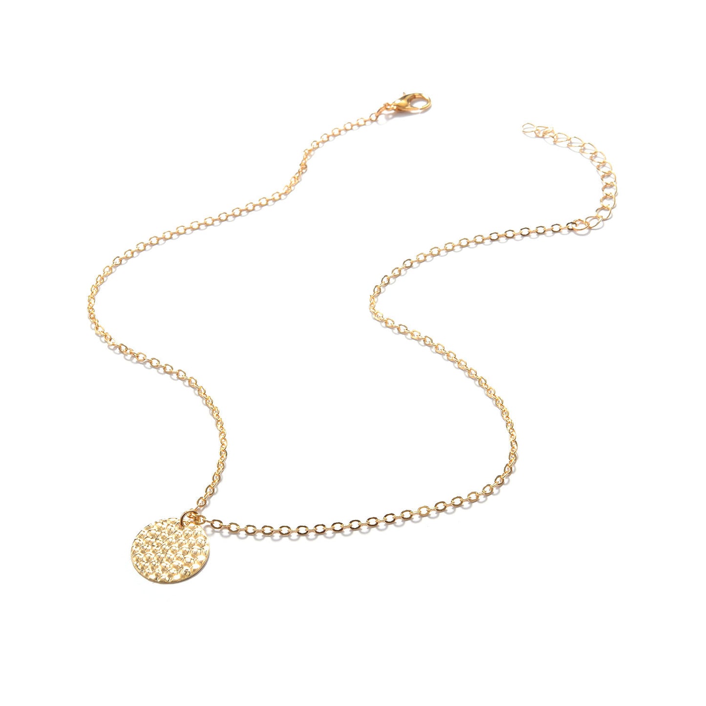 Minimalist Fashion Etched Geometric Alloy Pendant Necklace