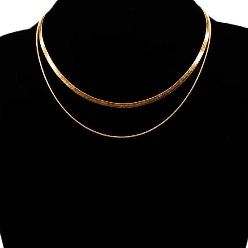 Minimalist Snake Chain Collar Necklace for Women
