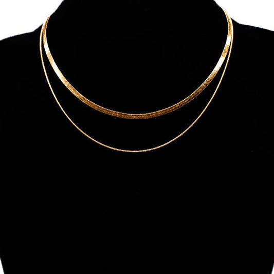 Minimalist Snake Chain Collar Necklace for Women