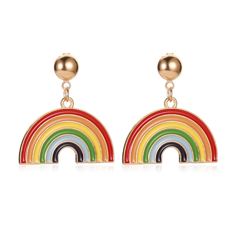 Orecchini a perno con albero di Natale, in lega di zinco placcata, a forma di fiocco di neve, zucca, arcobaleno, da donna, per le feste