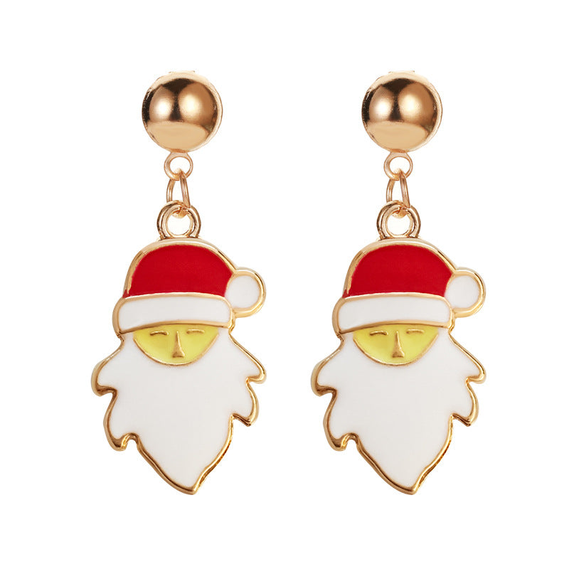 Orecchini a perno con albero di Natale, in lega di zinco placcata, a forma di fiocco di neve, zucca, arcobaleno, da donna, per le feste