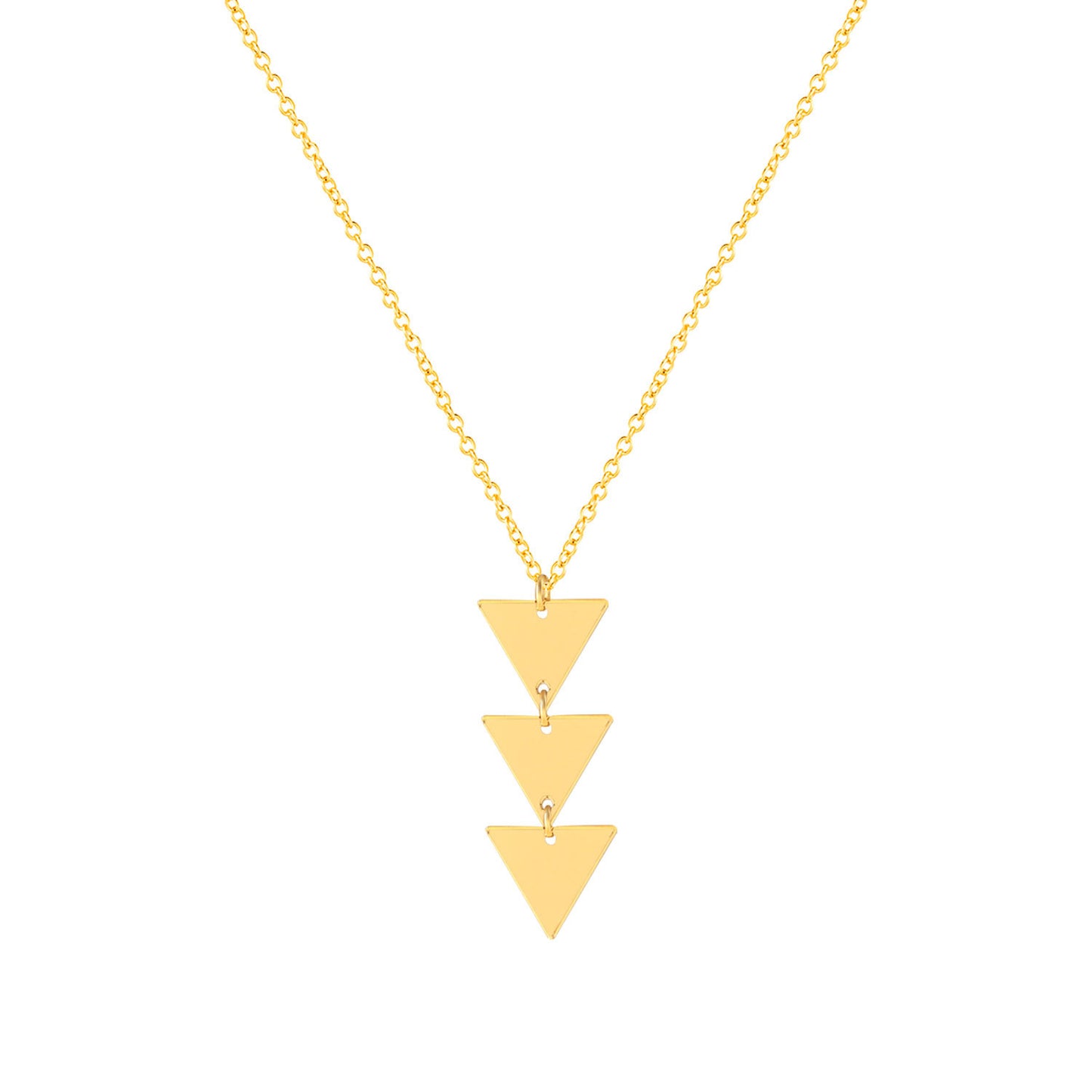 Minimalist Fashion Alloy Triangle Pendant Necklace for Women Cross Chain