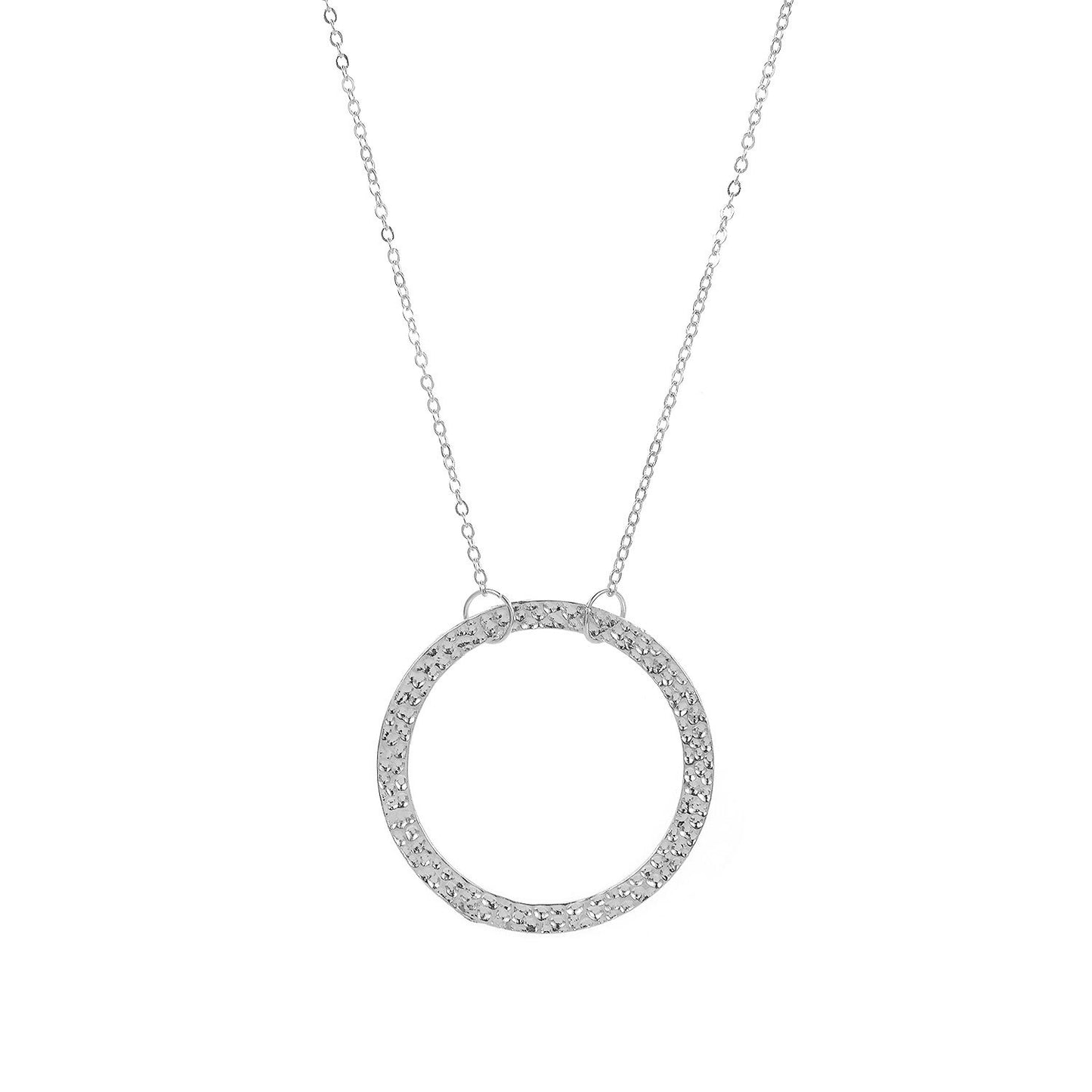 Oversized Geometric Hoop Necklace for Women Alloy Cross Chain Sweater Necklace