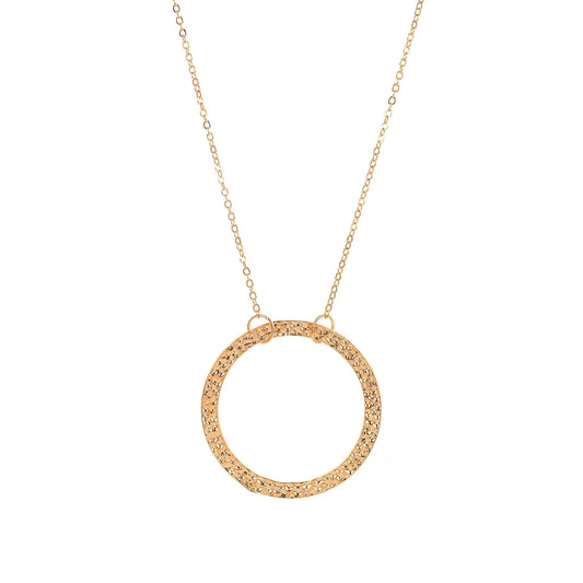 Oversized Geometric Hoop Necklace for Women Alloy Cross Chain Sweater Necklace