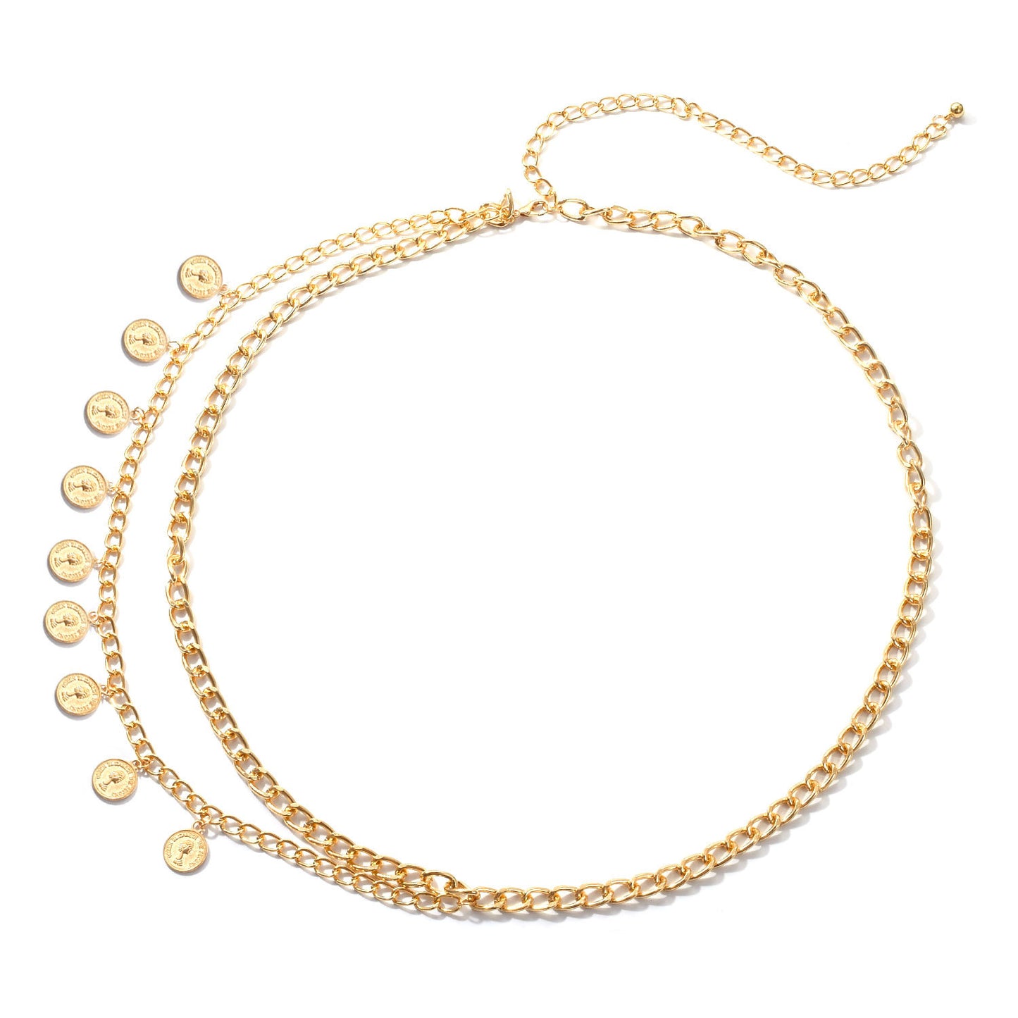 Punk Vintage Queen Head Silhouette Body Chain for Women Metal Waist Chain