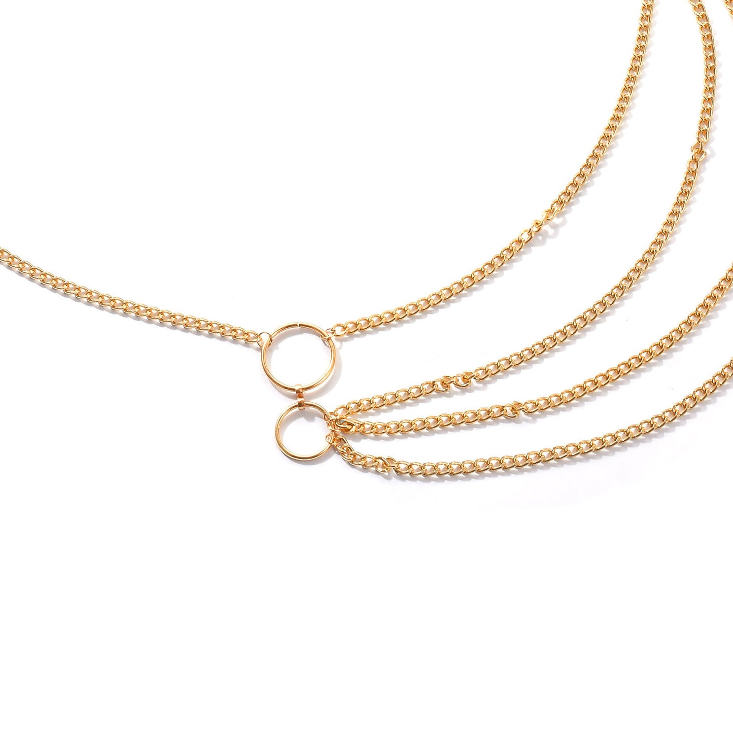 Punk Vintage Metal Multi-Layer Circle Waist Chain for Women